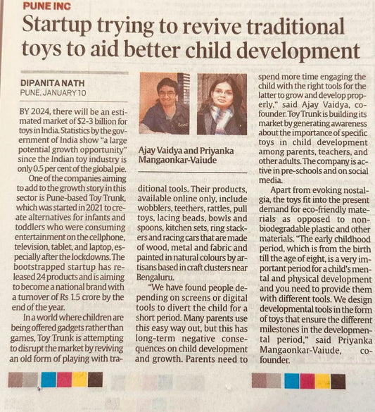 Indian Express: Working with artisans, startup revives traditional toys to aid better child development