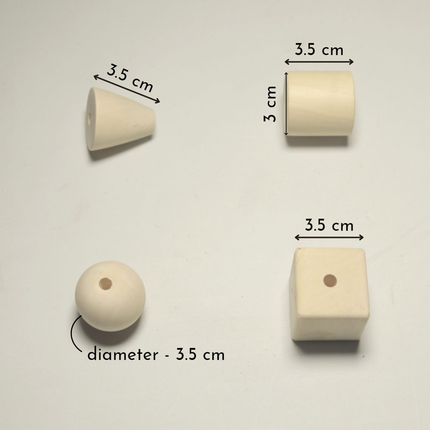Wooden Lacing Beads measurements – handmade Montessori wooden lacing toy & wooden threading toy for toddlers building patience, sensory & motor skills