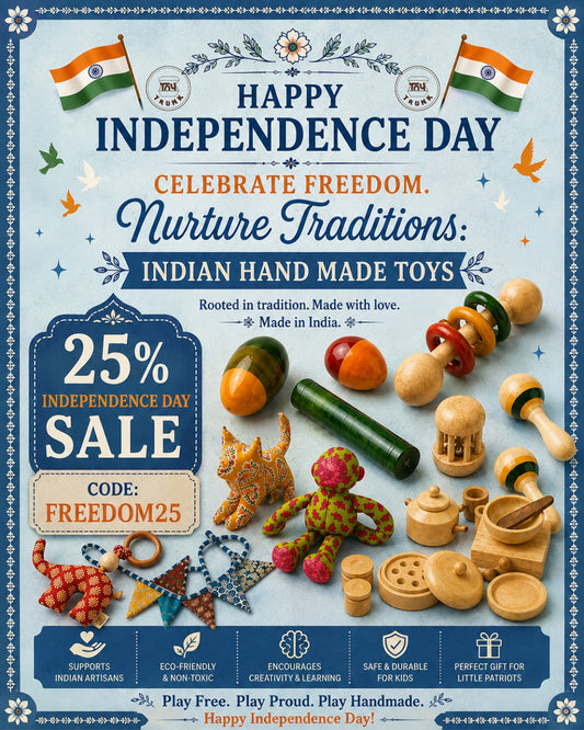 Independence Day wooden toy gifts for babies and toddlers in India
