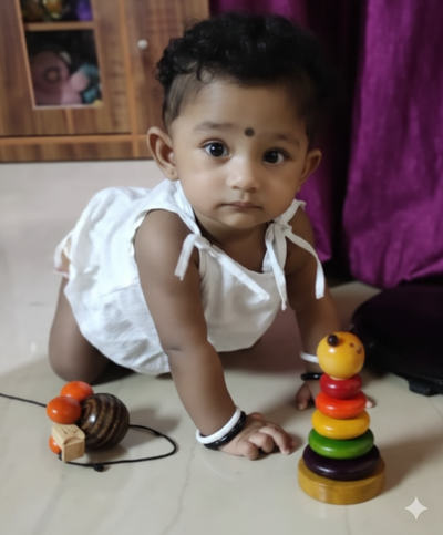 She Crawled with Joy Seeing These Toys!