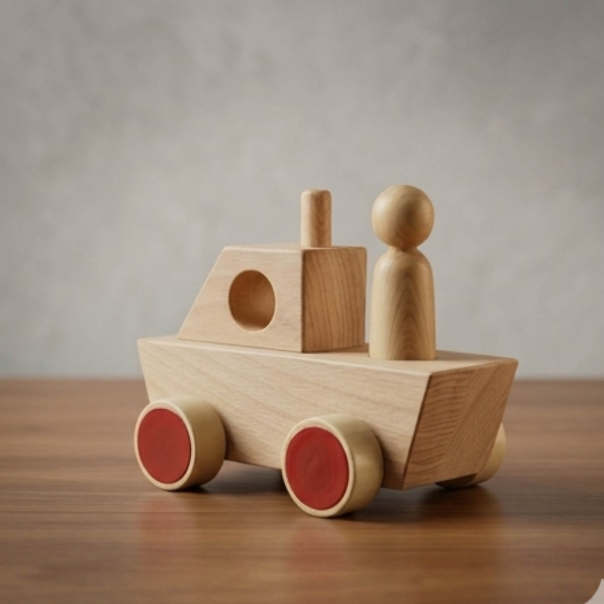 Little Sailor Wooden Boat Pull‑Along Toy | Walking Confidence & Motor Skill Toy for Toddlers 1–3 Years