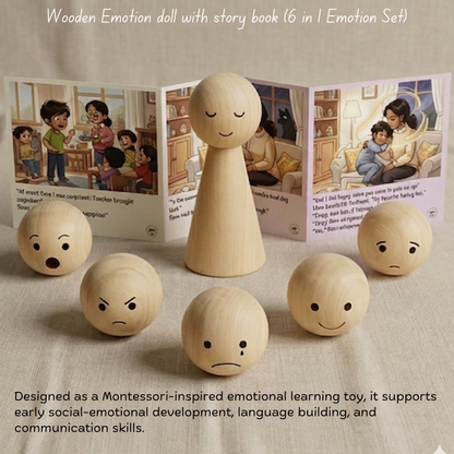 Wooden Emotion Peg Dolls benefits for emotional vocabulary, empathy and expression.