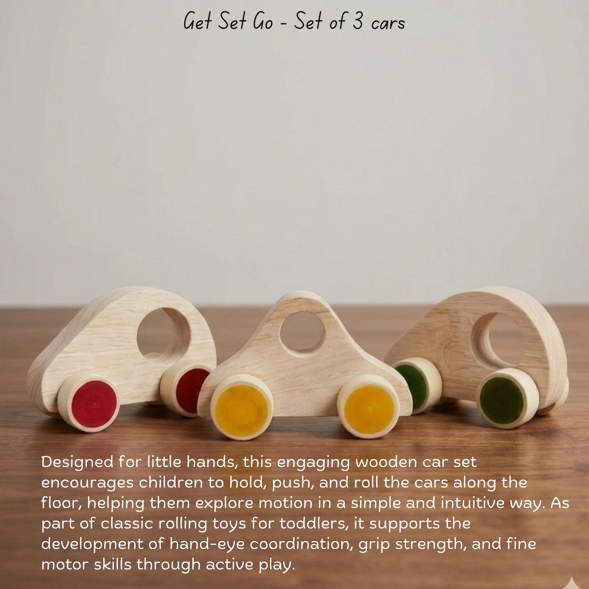 Wooden car set benefits for toddlers, supporting movement, sorting and social play.