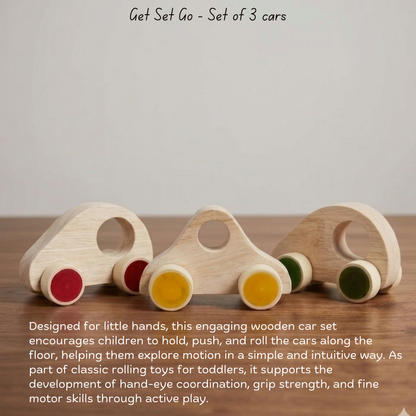 Wooden car set benefits for toddlers, supporting movement, sorting and social play.