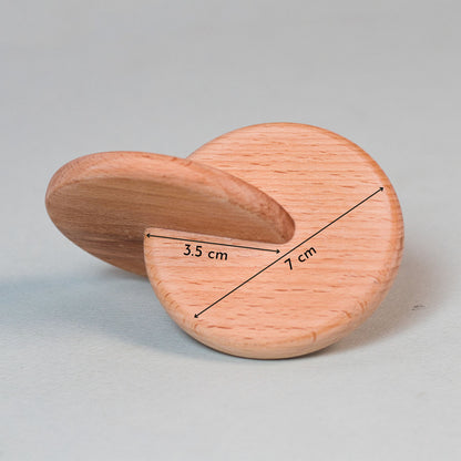 Wooden Interlocking Disc with measurements in cm by The Toy Trunk – Montessori-inspired, eco-friendly toy for sensory play and teething relief