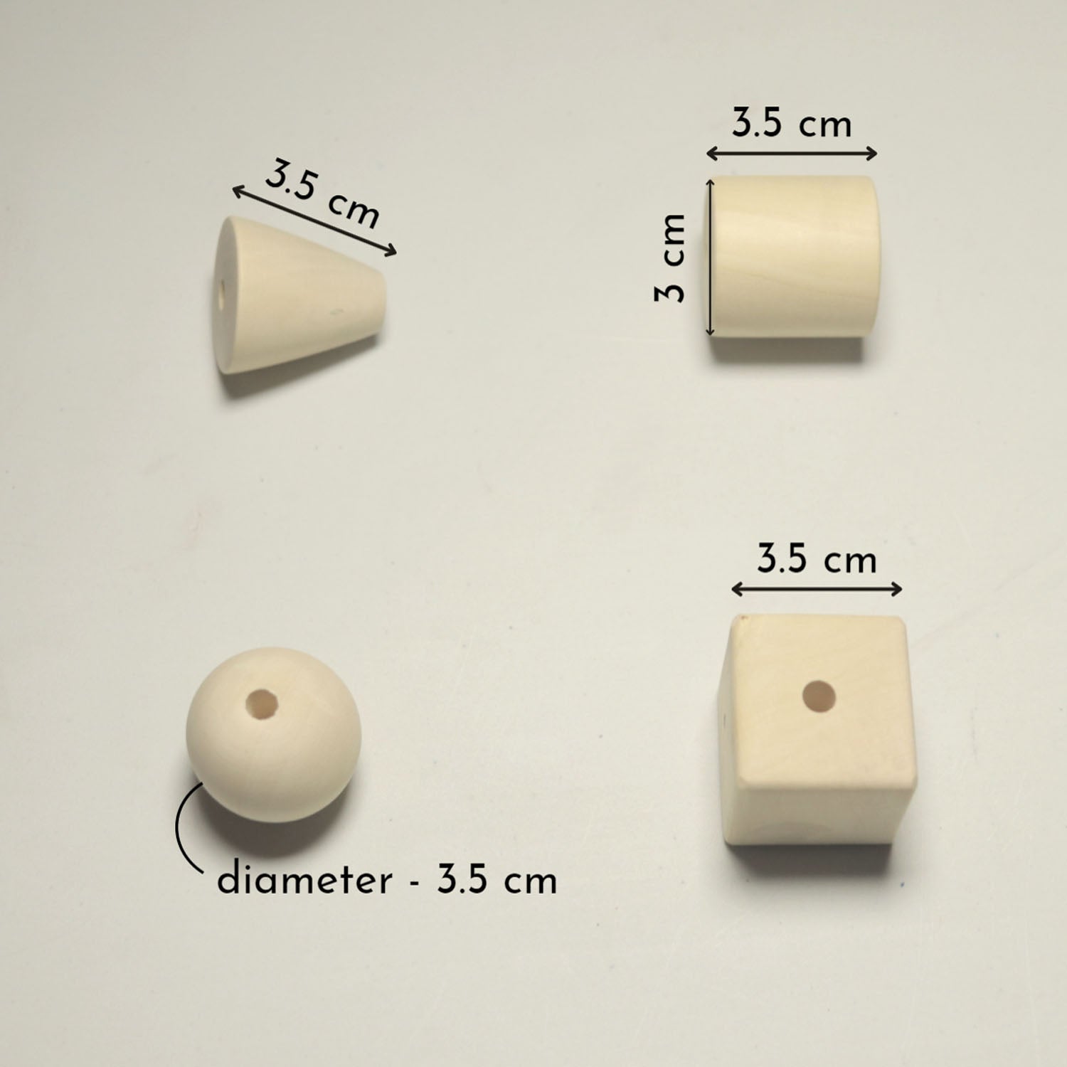 Wooden Lacing Beads measurements – handmade Montessori wooden lacing toy & wooden threading toy for toddlers building patience, sensory & motor skills