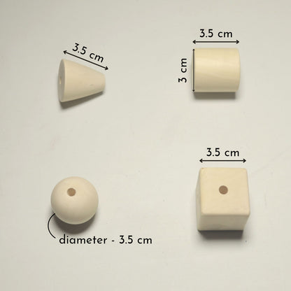 Wooden Lacing Beads measurements – handmade Montessori wooden lacing toy & wooden threading toy for toddlers building patience, sensory & motor skills