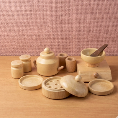 Wooden Pretend Play Kitchen Toy – Indian Breakfast Set