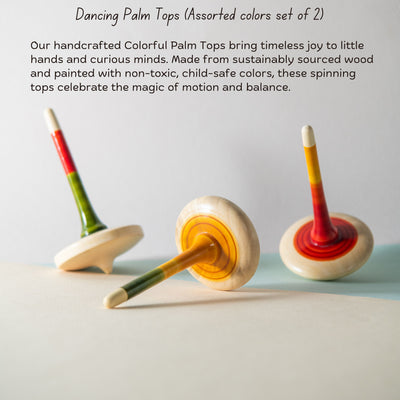 Freedom of Expression Handmade Wooden Spinning Tops (Set of 2)